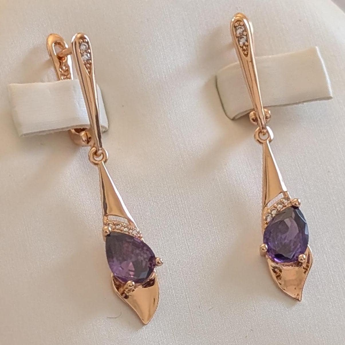 Vintage Style Rose Gold Rolled Ohrringe With Sample 585Rg, Luxus 585Rg Ohrringe, 585, Christmas Gifts, Gift von VintageBasarUdSSRuEU