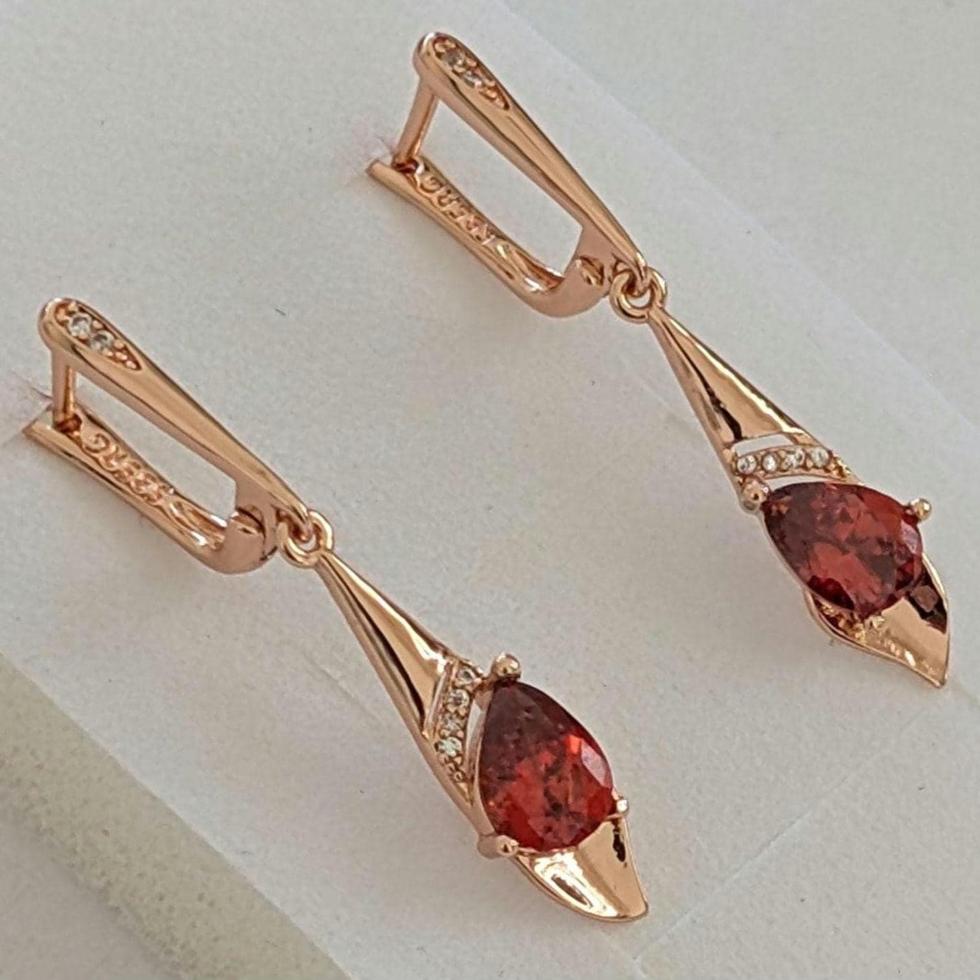 Vintage Style Rose Gold Rolled Ohrringe With Sample 585Rg, Luxus 585Rg Ohrringe, 585, Christmas Gifts, Gift von VintageBasarUdSSRuEU