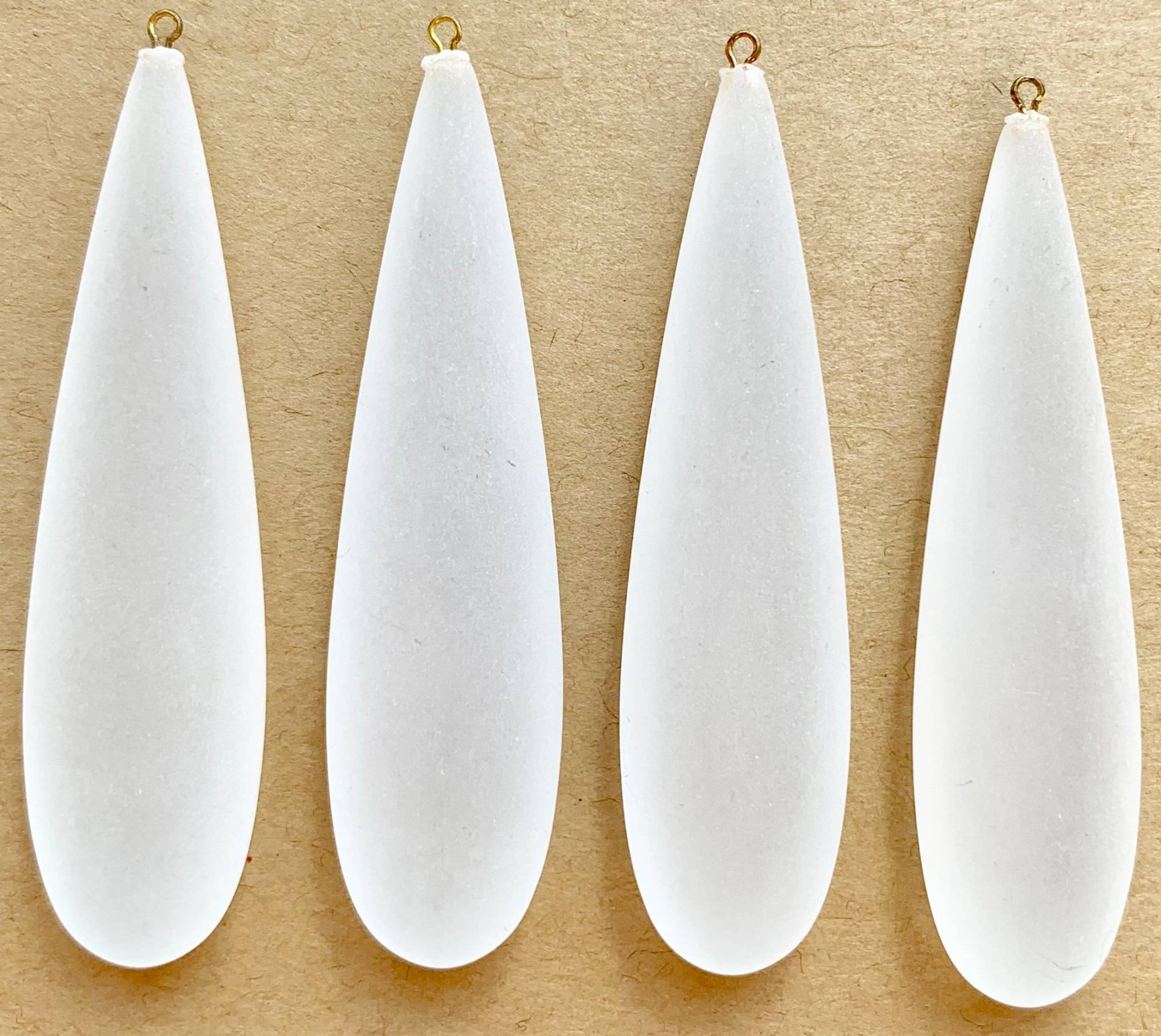 6 Große Vintage Frosted Weiß Anhänger Perlen von VintageBaubles