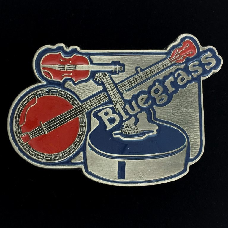 Bluegrass Country Musik Geige Spieler Gitarre Banjo Band Konzert Blues Nos 1970Er Jahre Gedenk Erinnerungsstücke Sammlerstücke Vintage Gürtelschnalle von VintageBeltBuckle