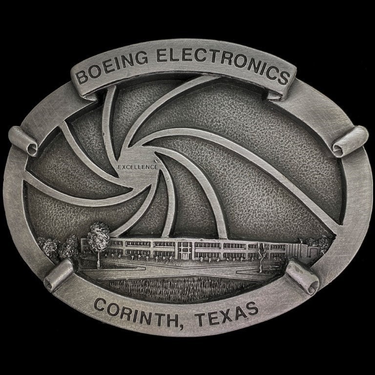 Boeing Elektronik 1980Er Jahre Nos Vintage Gürtelschnalle Luftfahrt Flugzeug Pilot Aerospace Corinth Texas von VintageBeltBuckle