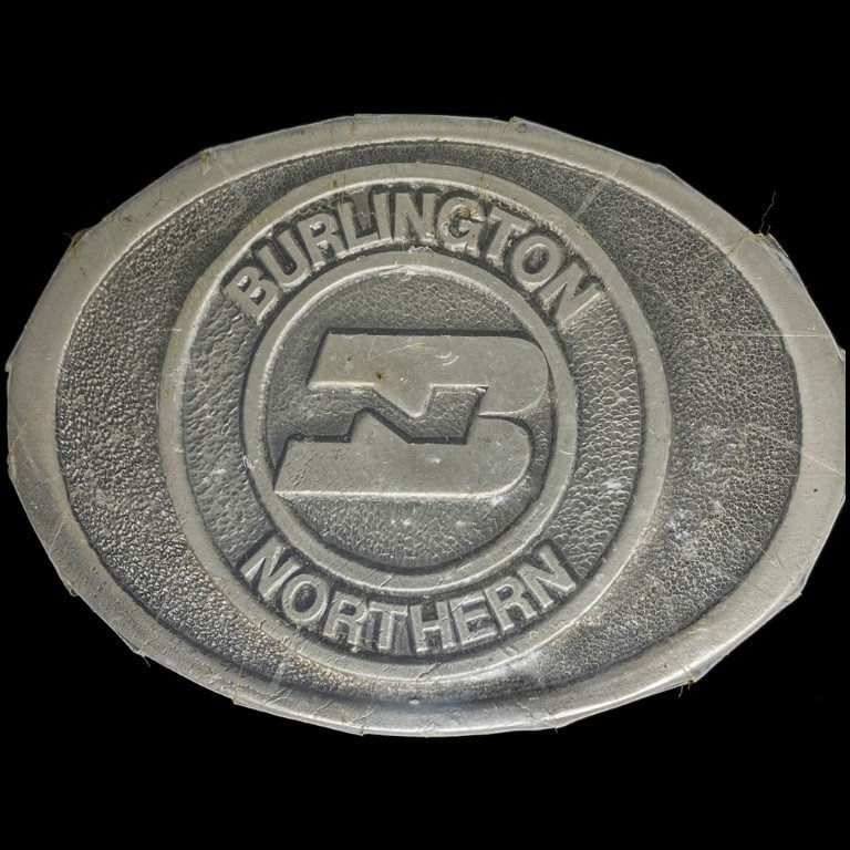 Burlington Nprr Bn Rr Ry 1970Er Jahre Nos Vintage Gürtelschnalle Eisenbahn Zeichen Erinnerungsstücke Sammler Kunst Kunstwerk Werbung Herren Schnallen von VintageBeltBuckle