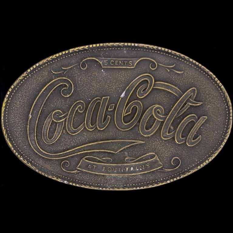 Coca Cola Sammler Soft Brunnen Getränk Soda Pop 70Er Jahre Vintage Gürtelschnalle Werbung Promo Schild von VintageBeltBuckle