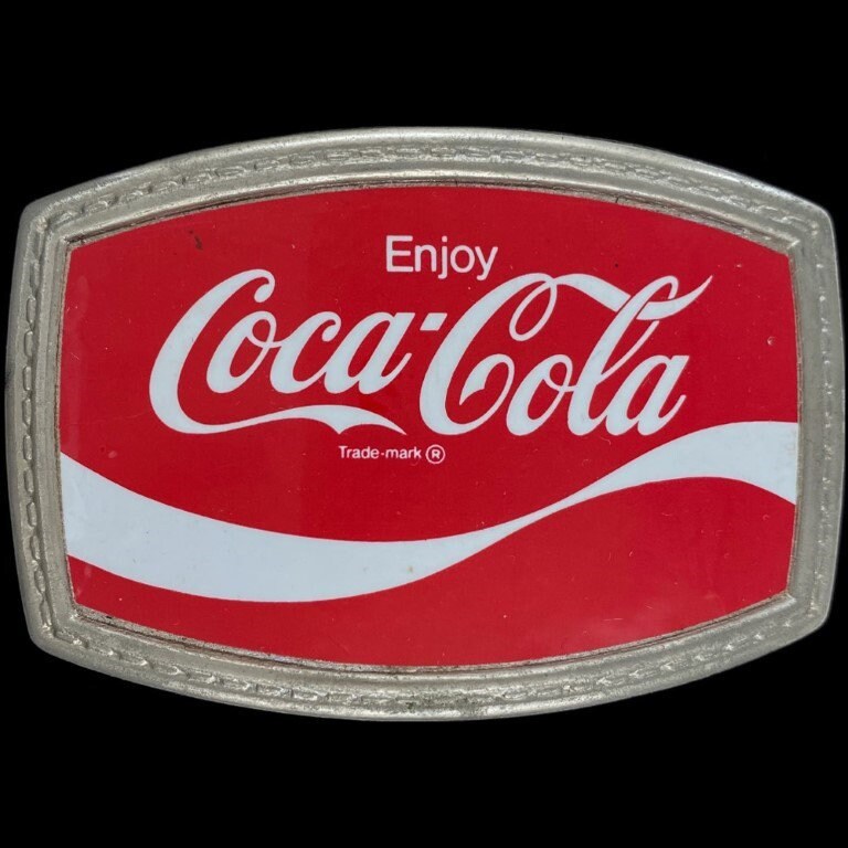 Cola Coca-Cola Werbeschild Soda Pop Soft Drink Hippie 1970Er Jahre Vintage Gürtelschnalle Werbung Promo Zeichen von VintageBeltBuckle