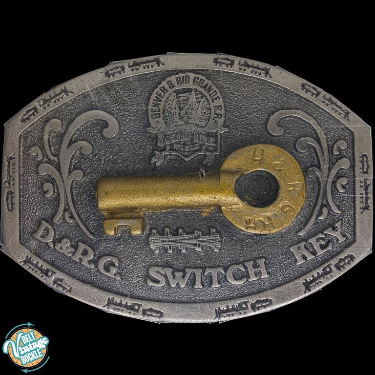 Denver Rio Grande Western D&rgw Eisenbahn Schalter Schlüssel 80Er Jahre Nos Vintage Gürtelschnalle Memorabilia Zeichen Schloss Zug Railroadiana von VintageBeltBuckle