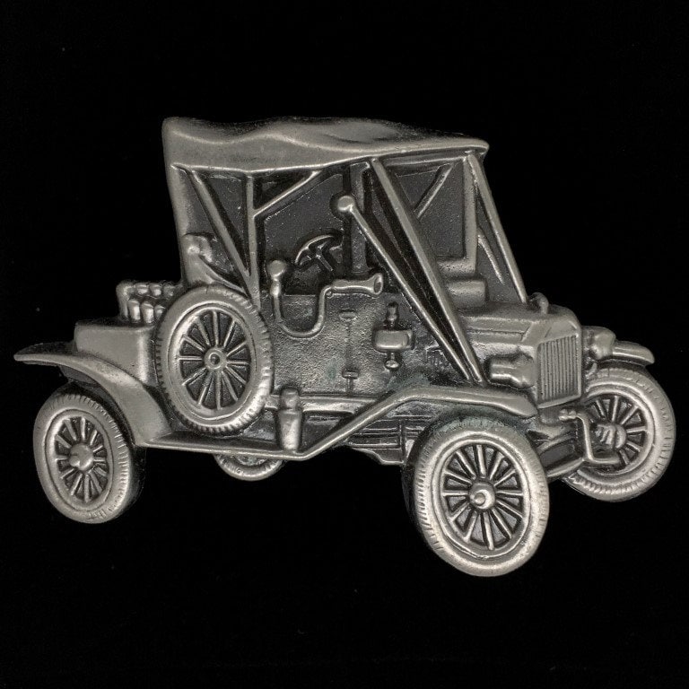 Ford Motor Co Modell T Detroit Old Antique Show Oldtimer Sammlerstücke Erinnerungsstücke 1980Er Jahre Nos Vintage Gürtelschnalle von VintageBeltBuckle