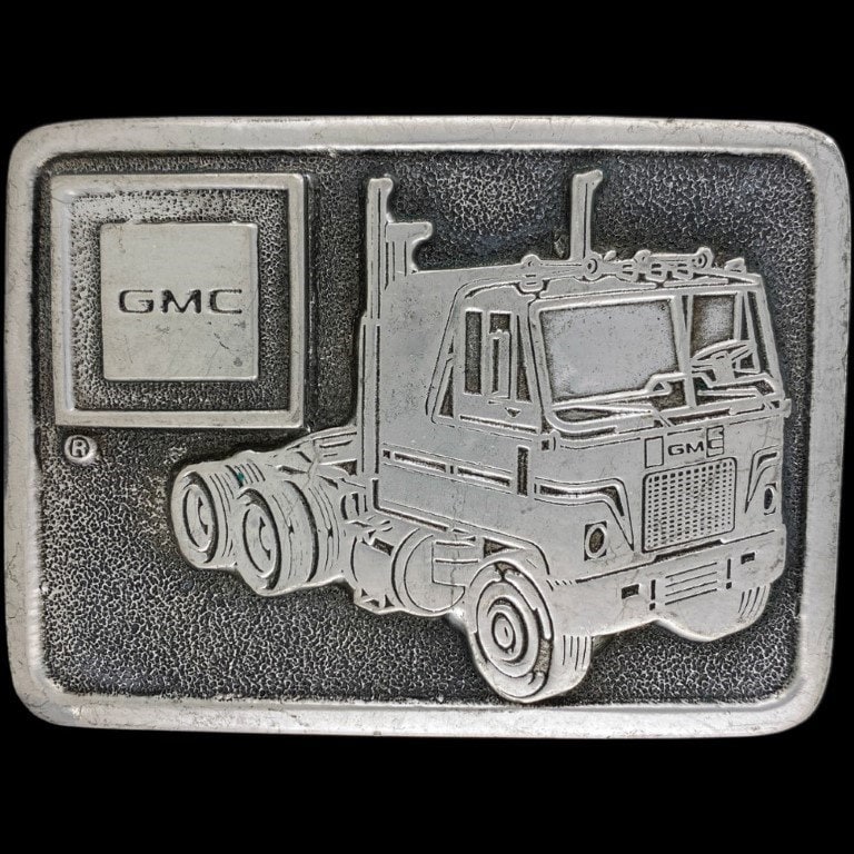 Gmc Big Rig Gm 1970Er Jahre Nos Vintage Gürtelschnalle Trucker Trucking Semi Truck Fahrerkabine Long Haul Allison Detroit Diesel Motor General Jimmy von VintageBeltBuckle