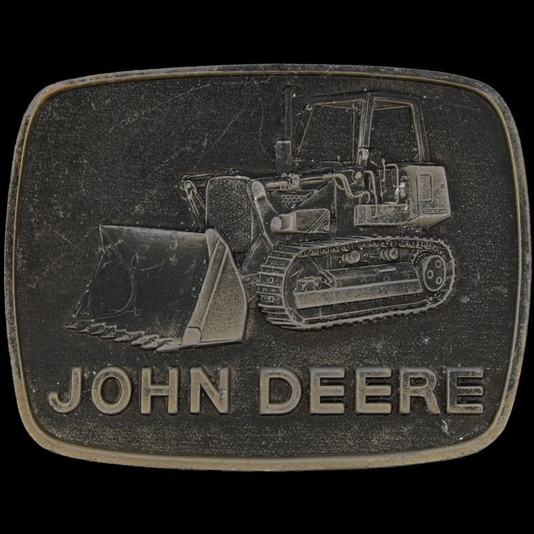 John Deere 850 Raupentraktor Bulldozer Jd Lader 1970Er Jahre Vintage Gürtelschnalle Waterloo Boy Petroleum Gießerei Iowa Heavy Corn von VintageBeltBuckle