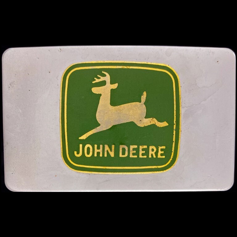 John Deere Leaping Deer Landwirtschaft Landmaschinen Traktor 80Er Jahre Vintage Gürtelschnalle Western Jd Ag Werbung Werbeartikel Baggerlader von VintageBeltBuckle