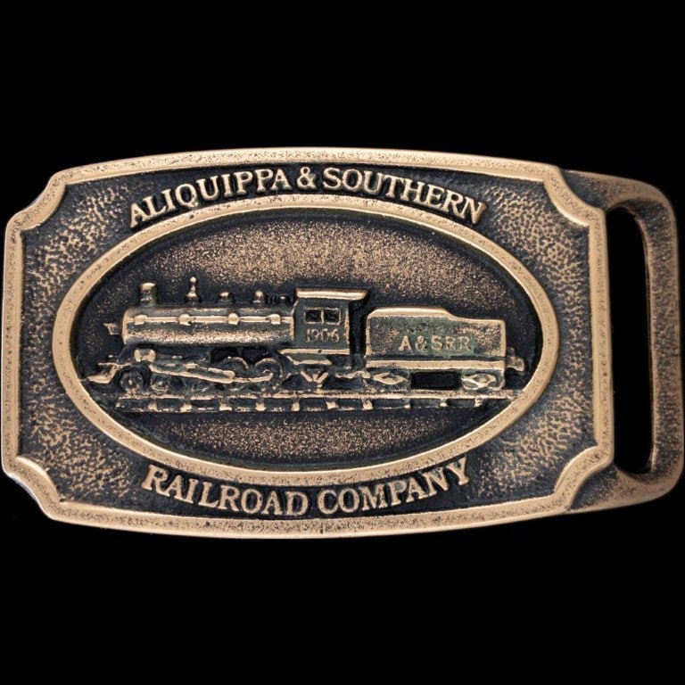 Messing Aliquippa Südliche Eisenbahn A&srr Tech Ether 1970Er Jahre Keine Vintage Gürtelschnalle Gilde Pennsylvania Ohio River Short Line Central von VintageBeltBuckle