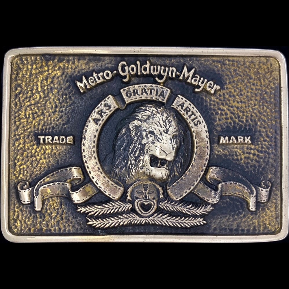 Messing Mgm Studios Metro Goldwyn Mayer Film Löwe 70Er Jahre Nos Vintage Gürtelschnalle Tv Memorabilia Bildschirm Schauspielerin Schauspieler Old von VintageBeltBuckle