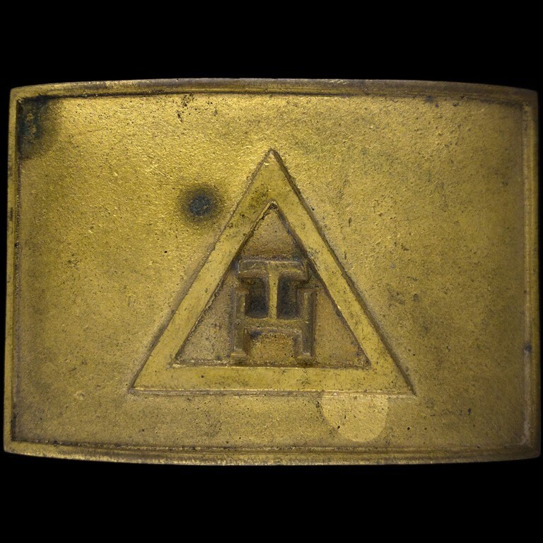 Messing Royal Arch Masonic York Rite Freimaurerei Capitular Vintage Gürtelschnalle Schwert Freimaurer Insignia Fraternal Masonry Logo Antique von VintageBeltBuckle