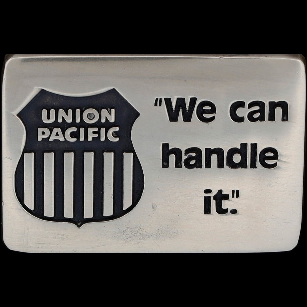 Messing Union Pacific Up Logo Rr Eisenbahn Zug Schiene 1980Er Jahre Vintage Gürtel Schnalle Lokomotive 1000 1001 Dampf 999 Ry Liebhaber von VintageBeltBuckle