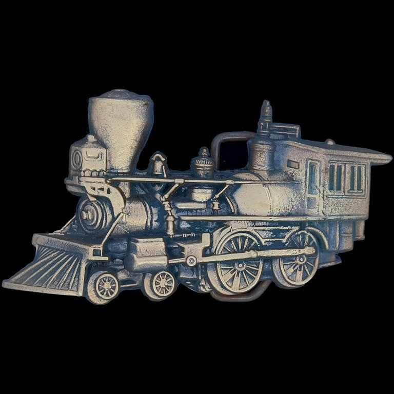 Messing Zug Dampflokomotive 999 Railroad Eisenbahn Rr 1970Er Jahre Vintage Gürtelschnalle Ry Lokomotive Liebhaber Schiene Reisen Linie Logo Zeichen von VintageBeltBuckle