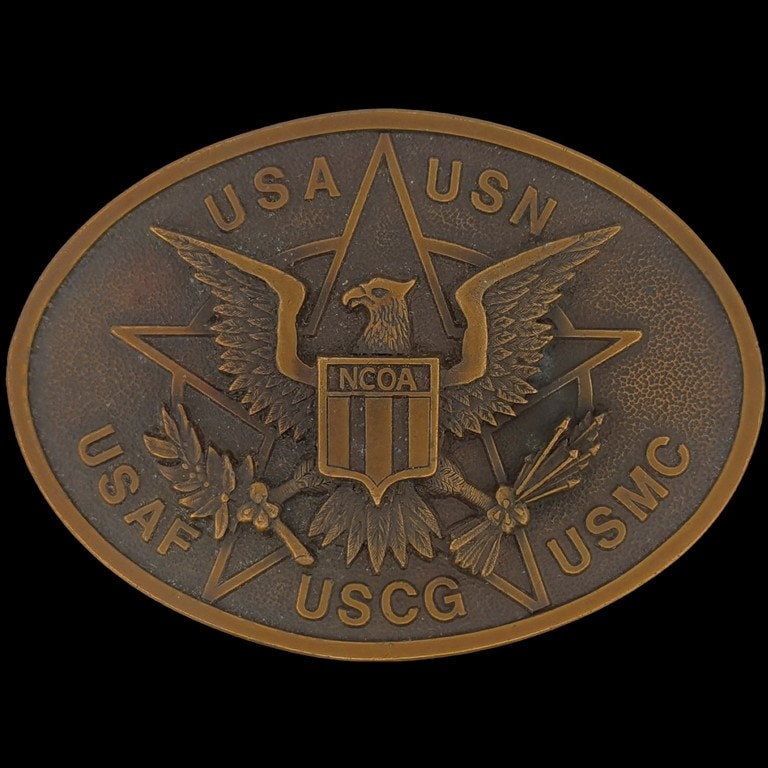 Ncoa Non Commissioned Officers Association Usn Usaf Usmc 1970Er Jahre Vintage Gürtelschnalle Uscg Vereinigte Staaten Amerika Usa Rentner Ruhestand von VintageBeltBuckle