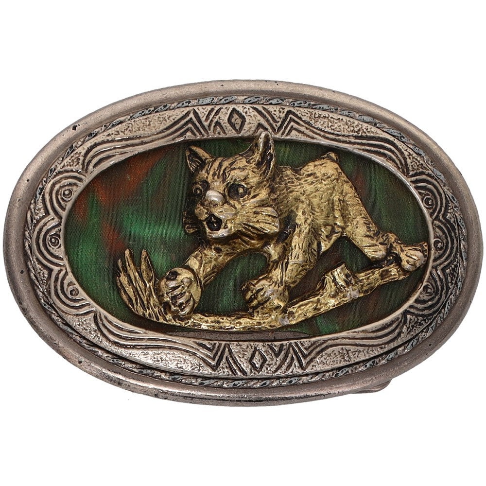 Neu Berglöwe Puma Raubkatze Cowboy Cowgirl 1970Er Jahre Nos Vintage Gürtelschnalle Kreatur Fantasy Wildlife Natur Tier Jäger Jagd von VintageBeltBuckle