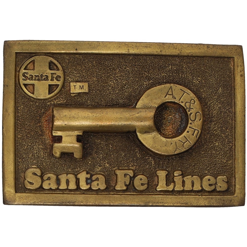 Santa Fe Line Switch Key At&sfry Topeka Atchison Railroad Eisenbahn Lokomotive 1980Er Jahre Nos Vintage Gürtelschnalle von VintageBeltBuckle