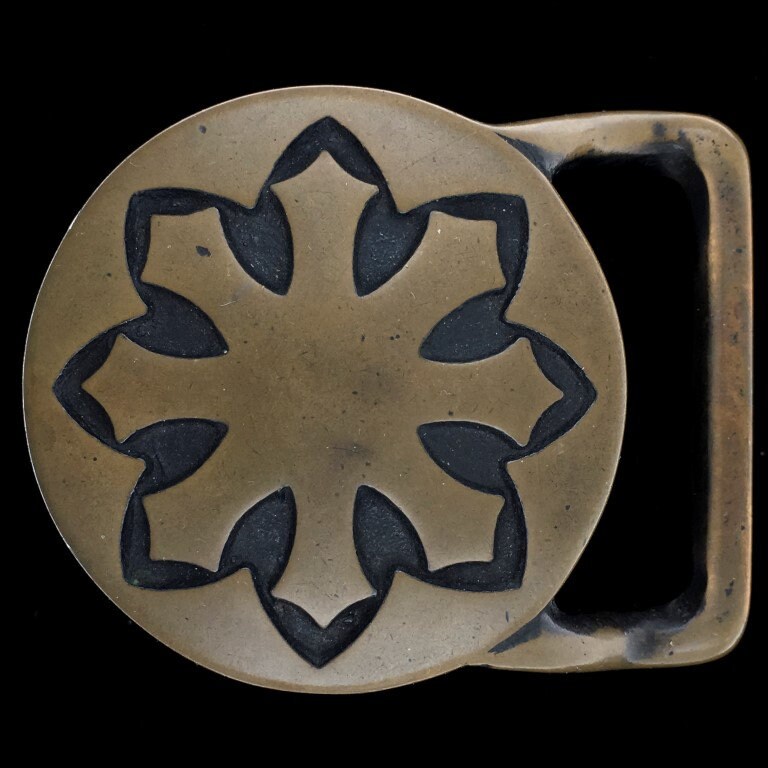 Tech Ether Gilde Seltene Große Schneeflocke Schnee Jesse Mcleod Banshee Stern Hippie Kunst Messing 1970Er Jahre Vintage Gürtelschnalle von VintageBeltBuckle