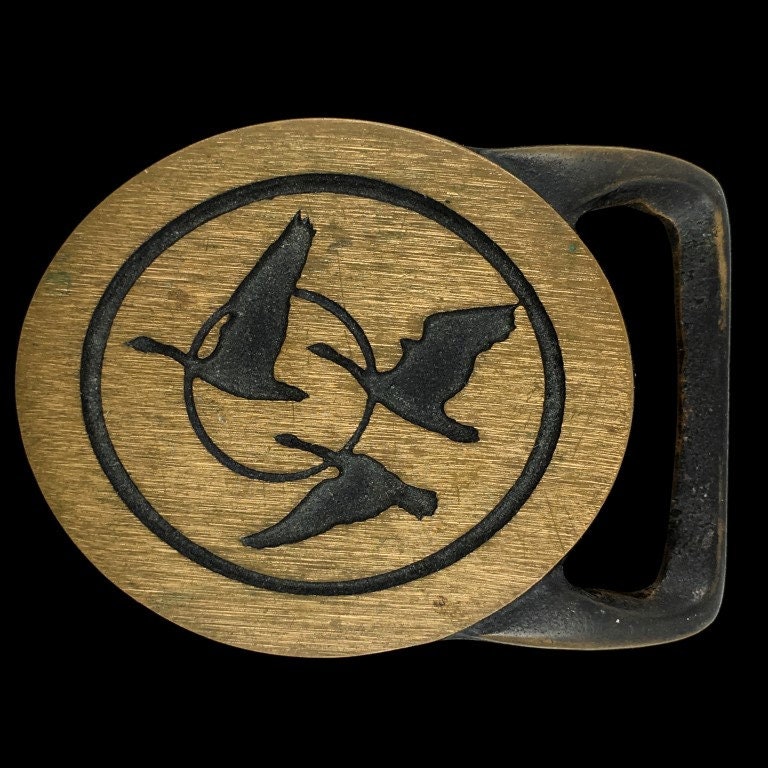 Tech Ether Polierte Gilde Vogel Tier Kunst Kunstwerk Natur Western Hippie Studio Massiv Messing 1970Er Jahre Vintage Gürtelschnalle von VintageBeltBuckle