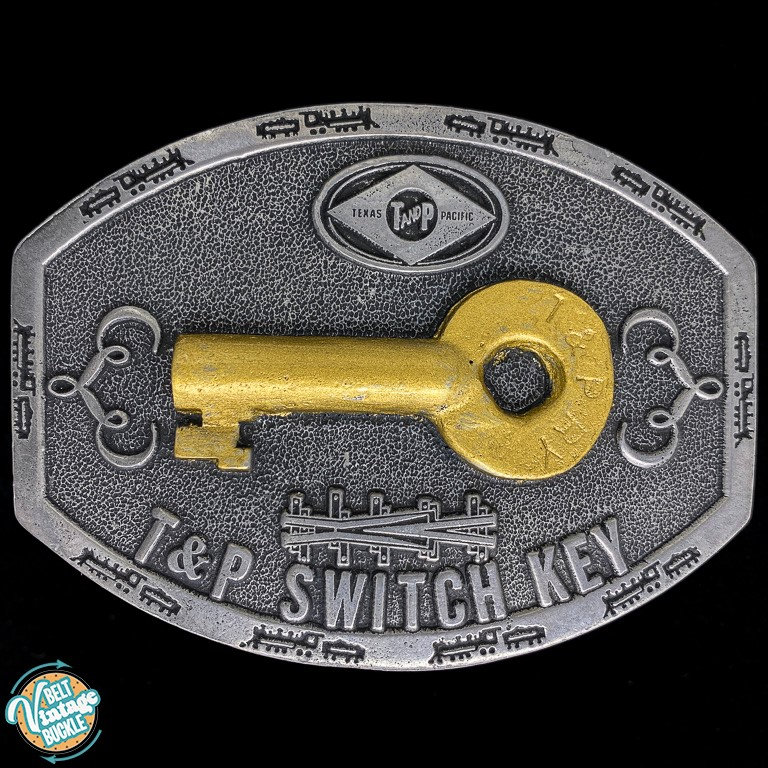 Texas Pacific T P Texarkana Railroad Switch Key 1980Er Jahre Nos Vintage Gürtelschnalle Zug Eisenbahn Erinnerungsstücke Rr Zeichen Schloss von VintageBeltBuckle