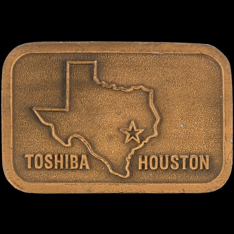 Toshiba International Corp Houston Texas Tic Oil Gas Oilfield 1980Er Jahre Vintage Belt Buckle Corporation Bergbau Industrial Renewables Mitarbeiter von VintageBeltBuckle