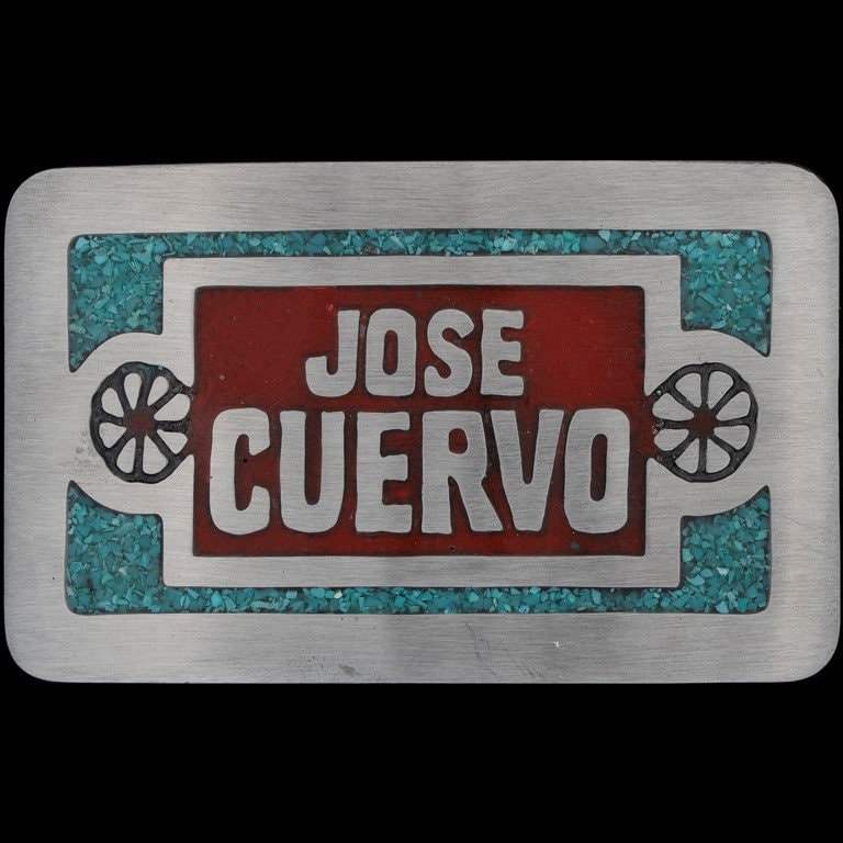 Türkis Koralle Jose Cuervo Tequila Trinker Mexiko Cowboy 1970Er Jahre Nos Vintage Gürtelschnalle Trinken Betrunken Bier Whisky Cowgirl Agave Jalisco von VintageBeltBuckle