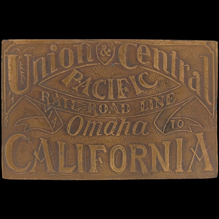 Union Central Pacific Line Eisenbahn Railroad California 1970Er Jahre Nos Vintage Gürtelschnalle Lokomotive Zug Steam 999 Rr Ry Liebhaber von VintageBeltBuckle