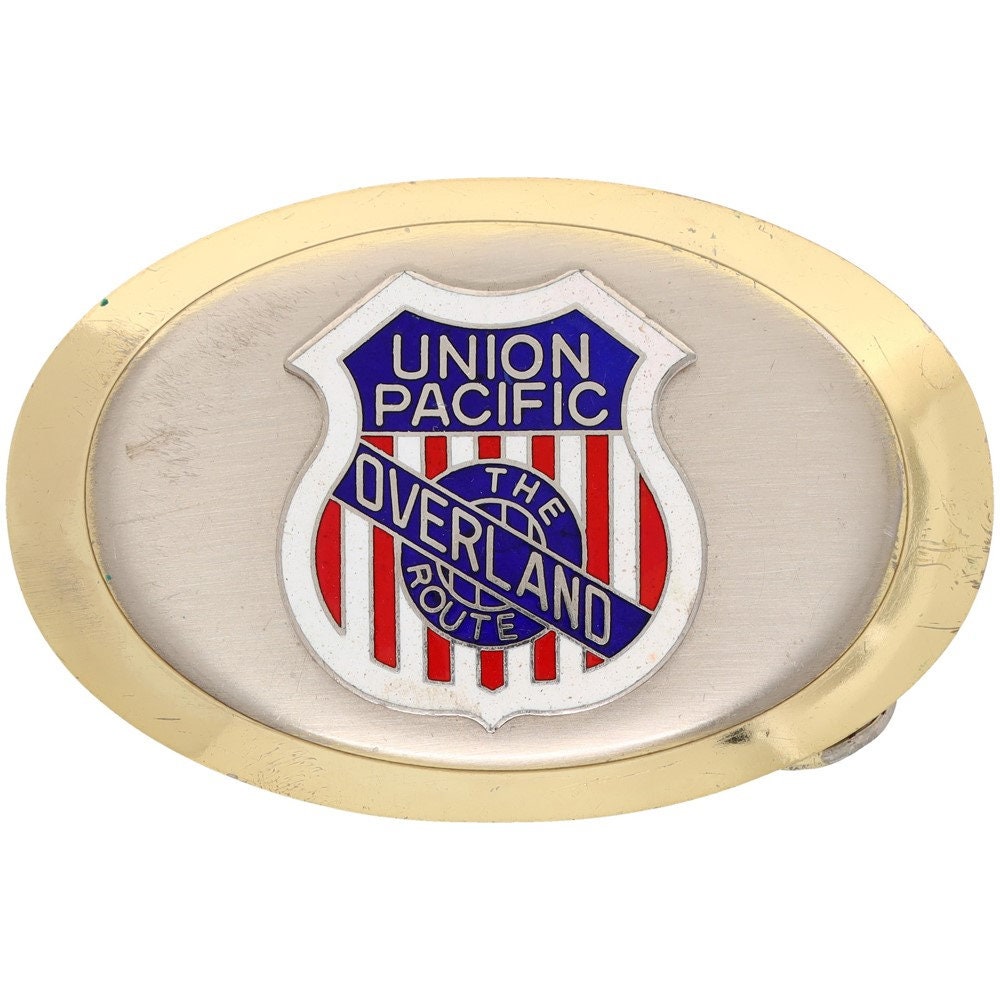 Union Pacific Up Railroad Eisenbahn Zuglinie Lokomotive 1970S Nos Vintage Gürtelschnalle von VintageBeltBuckle