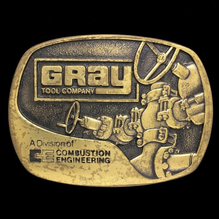 Vintage 1978 Gray Tool Company Ge Combustion Engeneering Bts Massivmessing Gürtelschnalle von VintageBeltBuckle