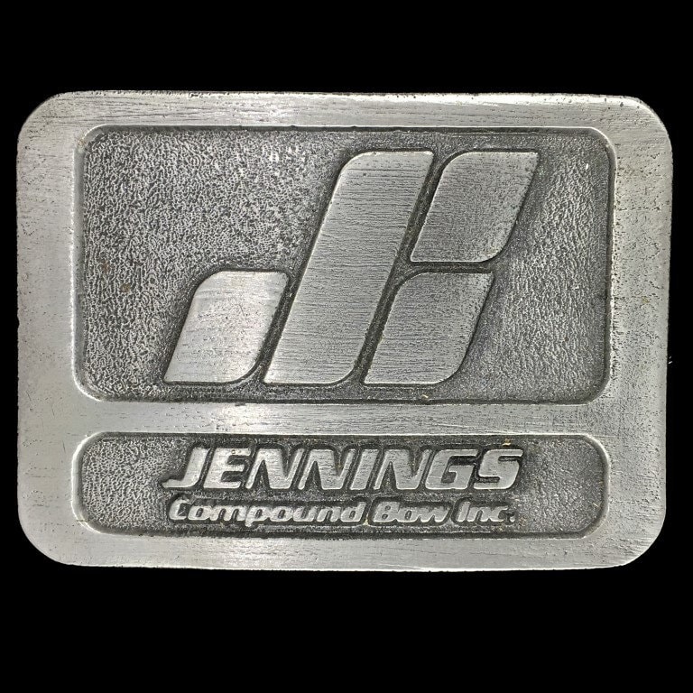 Vintage Gürtelschnalle Jennings Verbindung Bogen Bogenschießen Bogenschütze Jäger Jagd Werbung Nos Sammlerstücke Erinnerungsstücke von VintageBeltBuckle