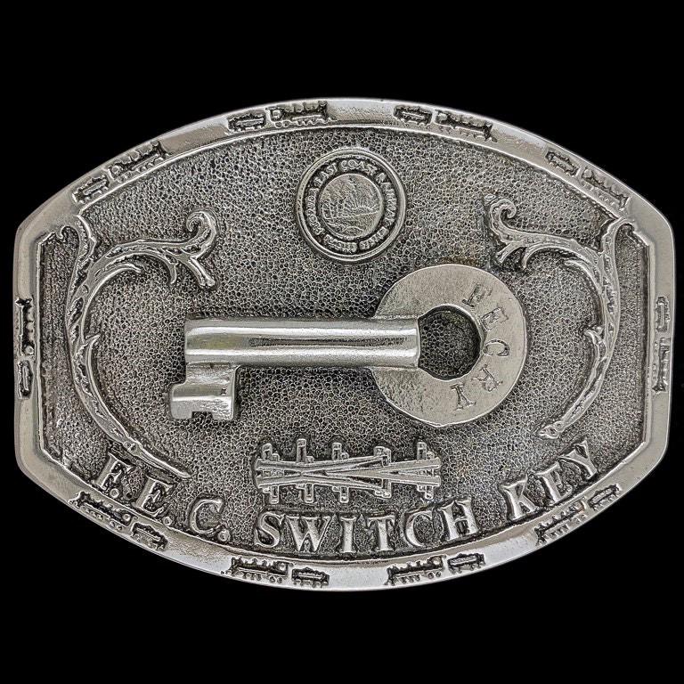 Weichenschlüssel Fec Florida East Coast Eisenbahn Nos 1980Er Jahre Vintage Gürtelschnalle Rr Ry Zeichen Lock Zug Railroadiana Modeling von VintageBeltBuckle