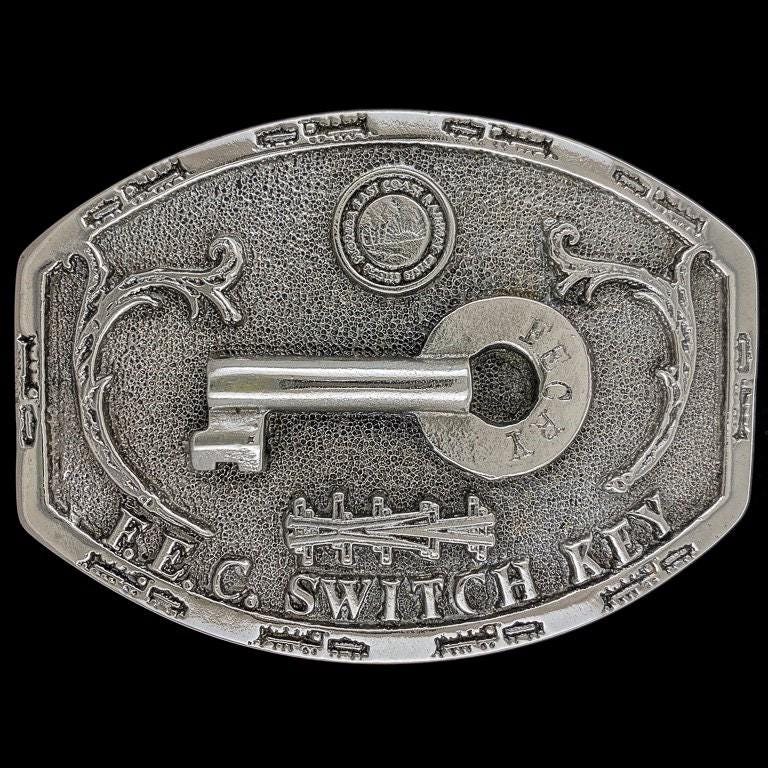 Weichenschlüssel Fec Florida East Coast Eisenbahn Nos 1980Er Jahre Vintage Gürtelschnalle Rr Ry Zeichen Lock Zug Railroadiana Modeling von VintageBeltBuckle