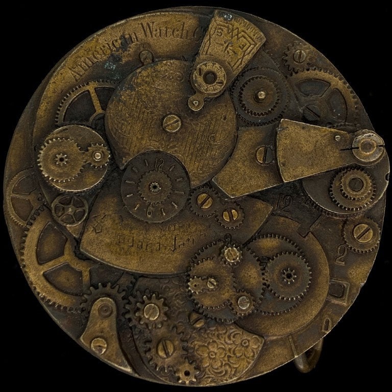 steam Punk Time Uhrenteile Bewegung Zahnräder Cog Hippie 1970Er Jahre Vintage Gürtelschnalle Uhrschmied Uhrmacher Smith Maker Zeitmesser Reise von VintageBeltBuckle