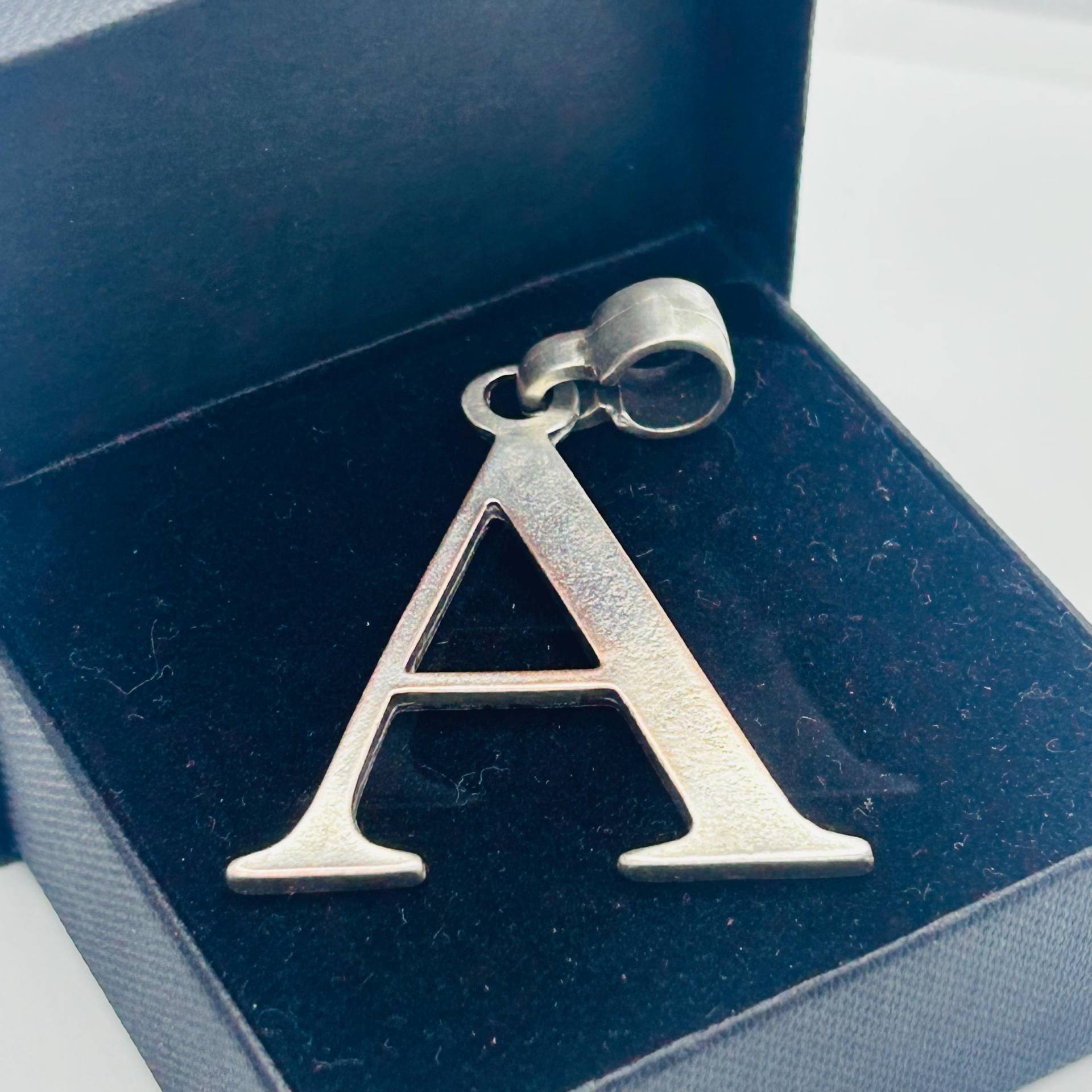 Vintage A Buchstabe Anhänger Silberton von VintageBijouStore