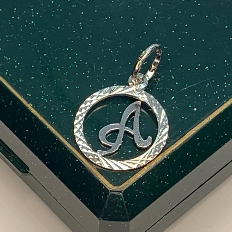 Vintage A Buchstaben Anhänger Silber 800 Mini - Micro von VintageBijouStore