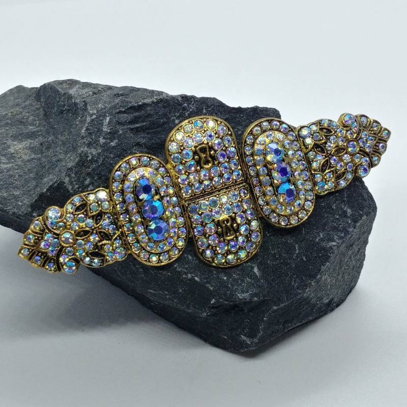 Vintage Ab Kristall Brosche Große Strass-Anstecknadel von VintageBijouStore
