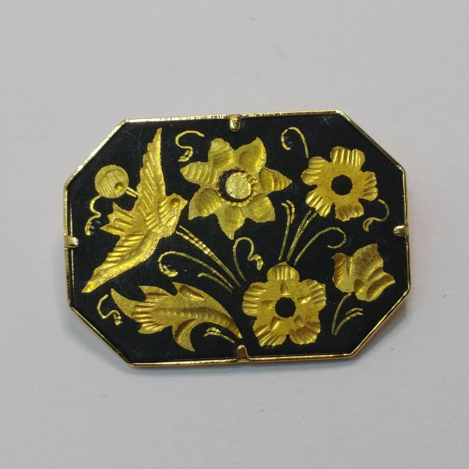 Vintage Anstecknadel Toledo, Damaszenerbrosche.schomel | Posaune von VintageBijouStore