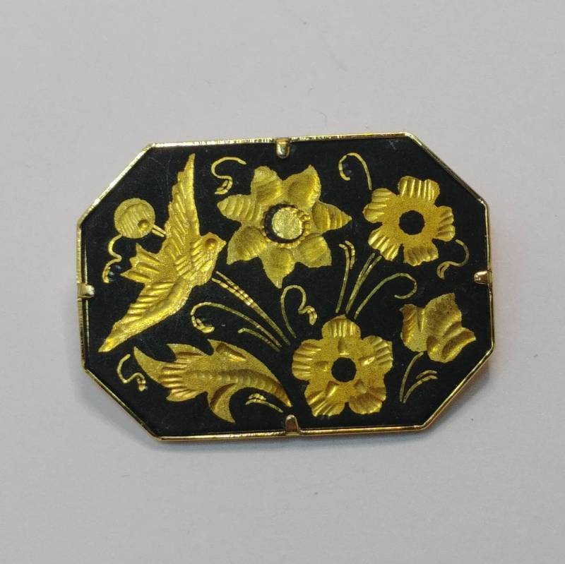 Vintage Anstecknadel Toledo, Damaszenerbrosche.schomel | Posaune von VintageBijouStore