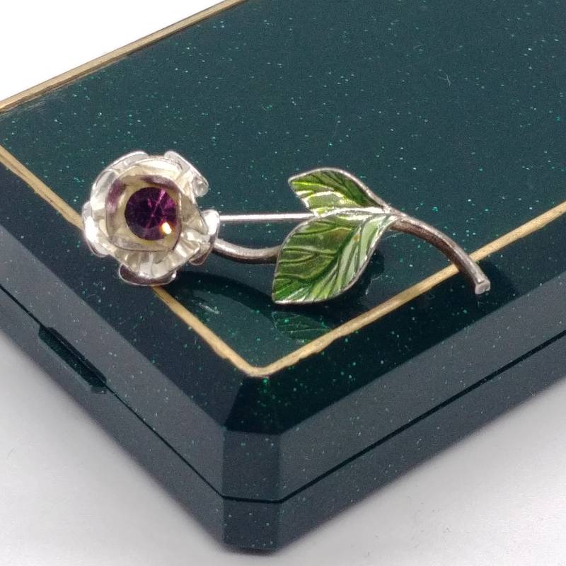 Vintage Blumen Brosche/Anstecknadel Von Avon in Silberton von VintageBijouStore