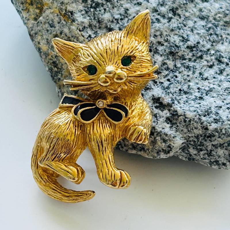 Vintage Brosche, Ansteck-Katze von VintageBijouStore