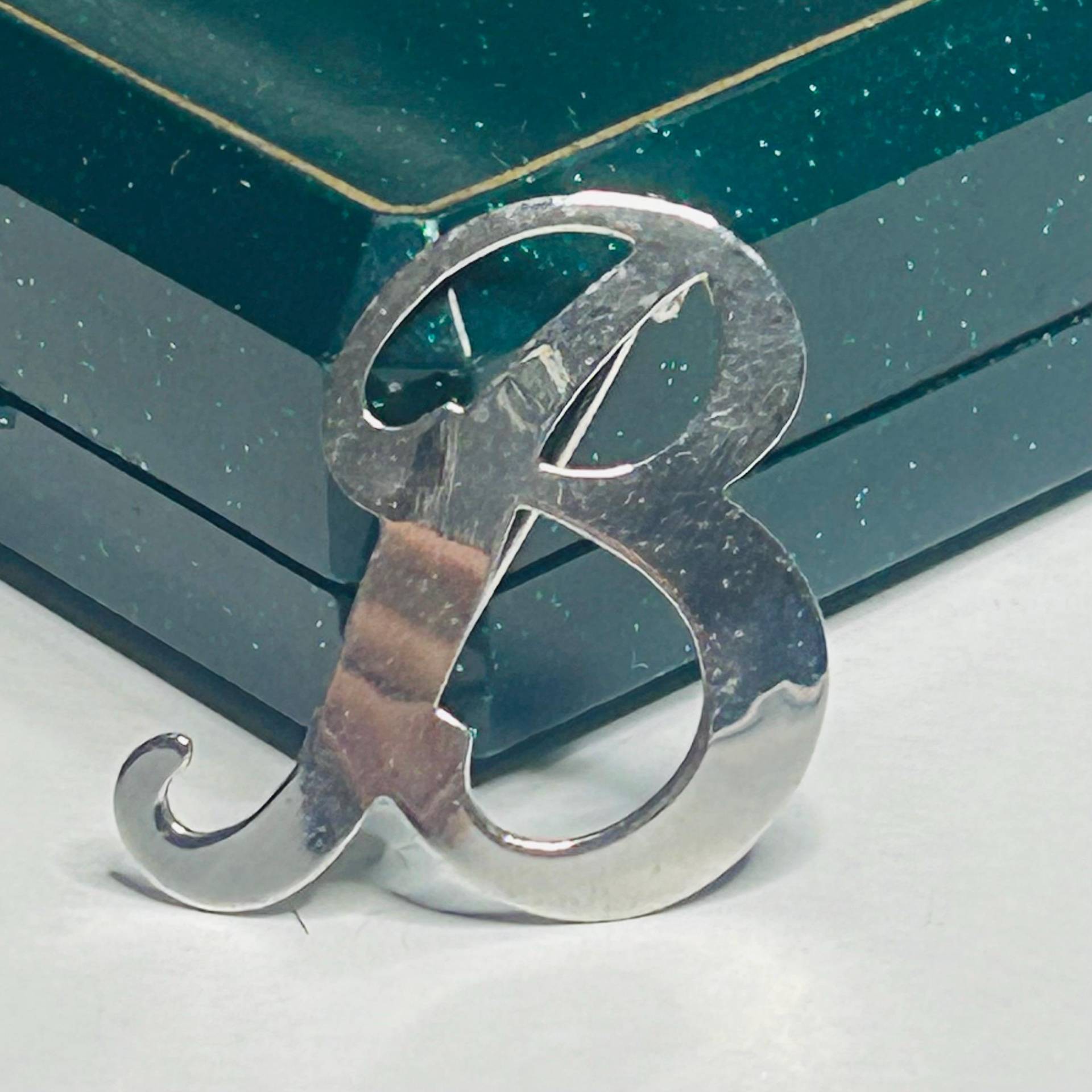 Vintage Brosche, Anstecknadel Buchstabe B, Name, Monogramm, 835Er Silber von VintageBijouStore
