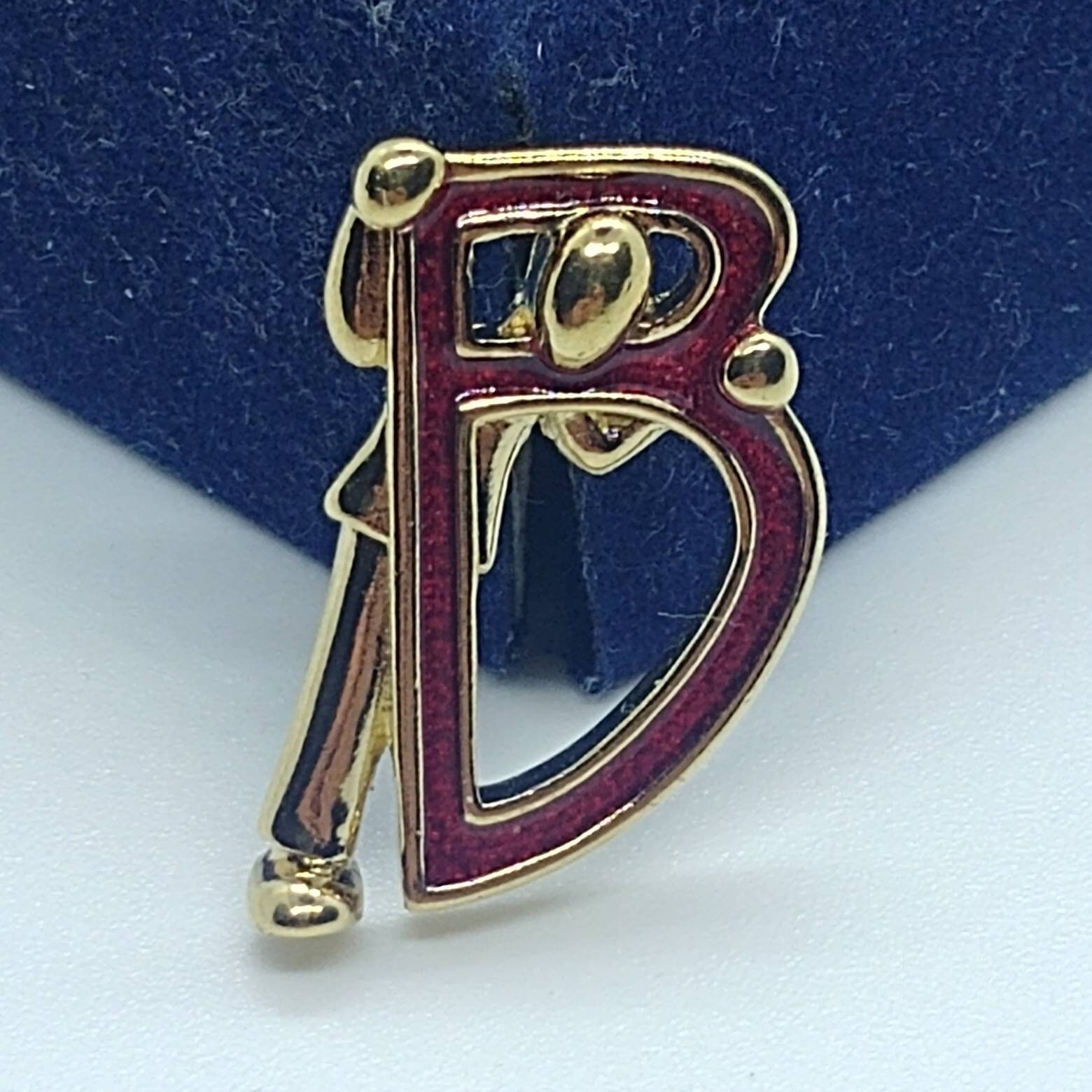 Vintage Brosche, Anstecknadel Buchstabe B, Name, Monogramm, Goldfarben Von Avon von VintageBijouStore