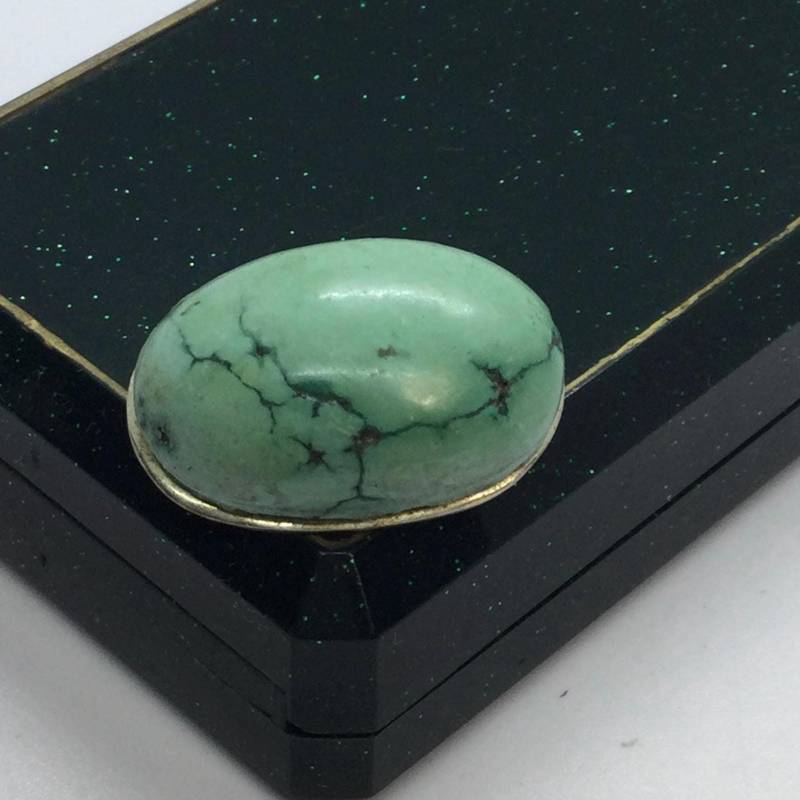 Vintage Brosche-Anhänger Mit Grünem Howlith | Turquenit Synth.stein Und Silber Signiert Alpaca Mexico von VintageBijouStore