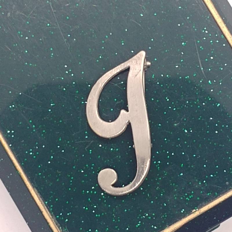 Vintage Brosche Anstecknadel Buchstabe I, J Monogramm Name Initiale von VintageBijouStore