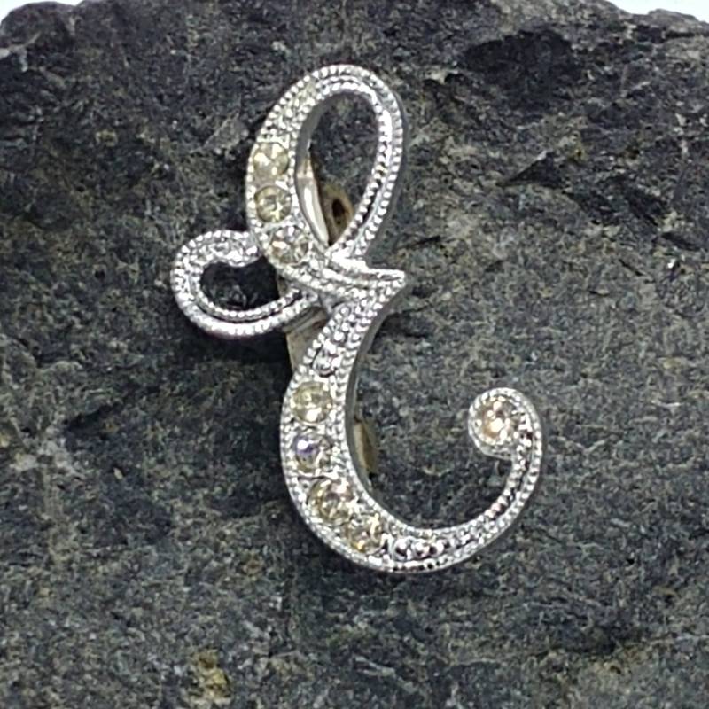 Vintage Brosche Buchstabe E Erste Silber Ton Vintage Brosche Buchstabe E Erste Silber Ton von VintageBijouStore