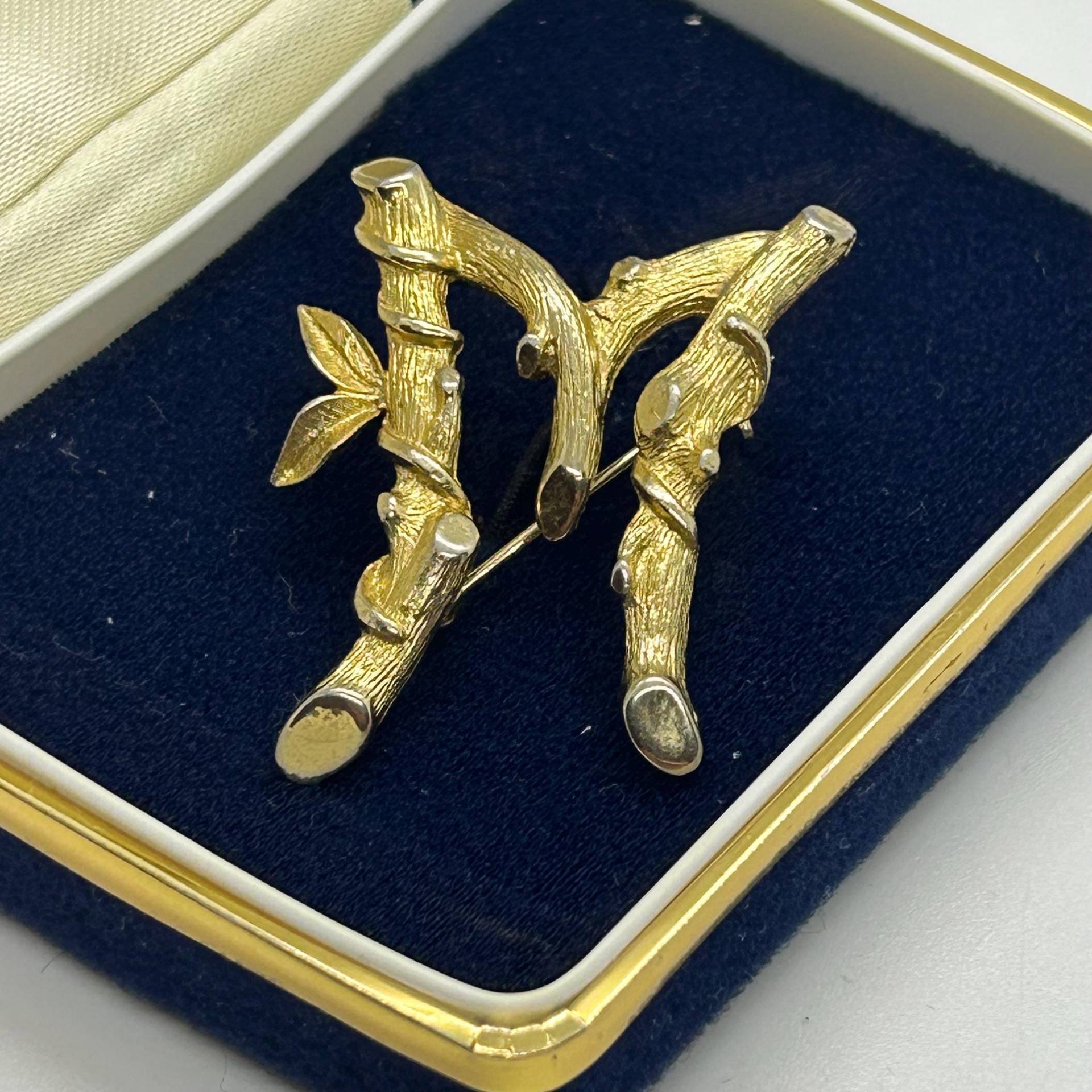 Vintage Bambus Buchstabe M Brosche - Signiert Sanra Coventry von VintageBijouStore