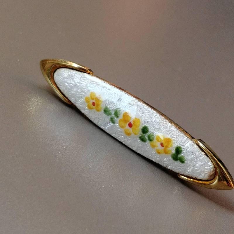 Vintage Brosche Pin Blume Motiv Handmalerei Mit Emaille Vintage Brosche Pin Blume Motiv Handmalerei Mit Emaille von VintageBijouStore