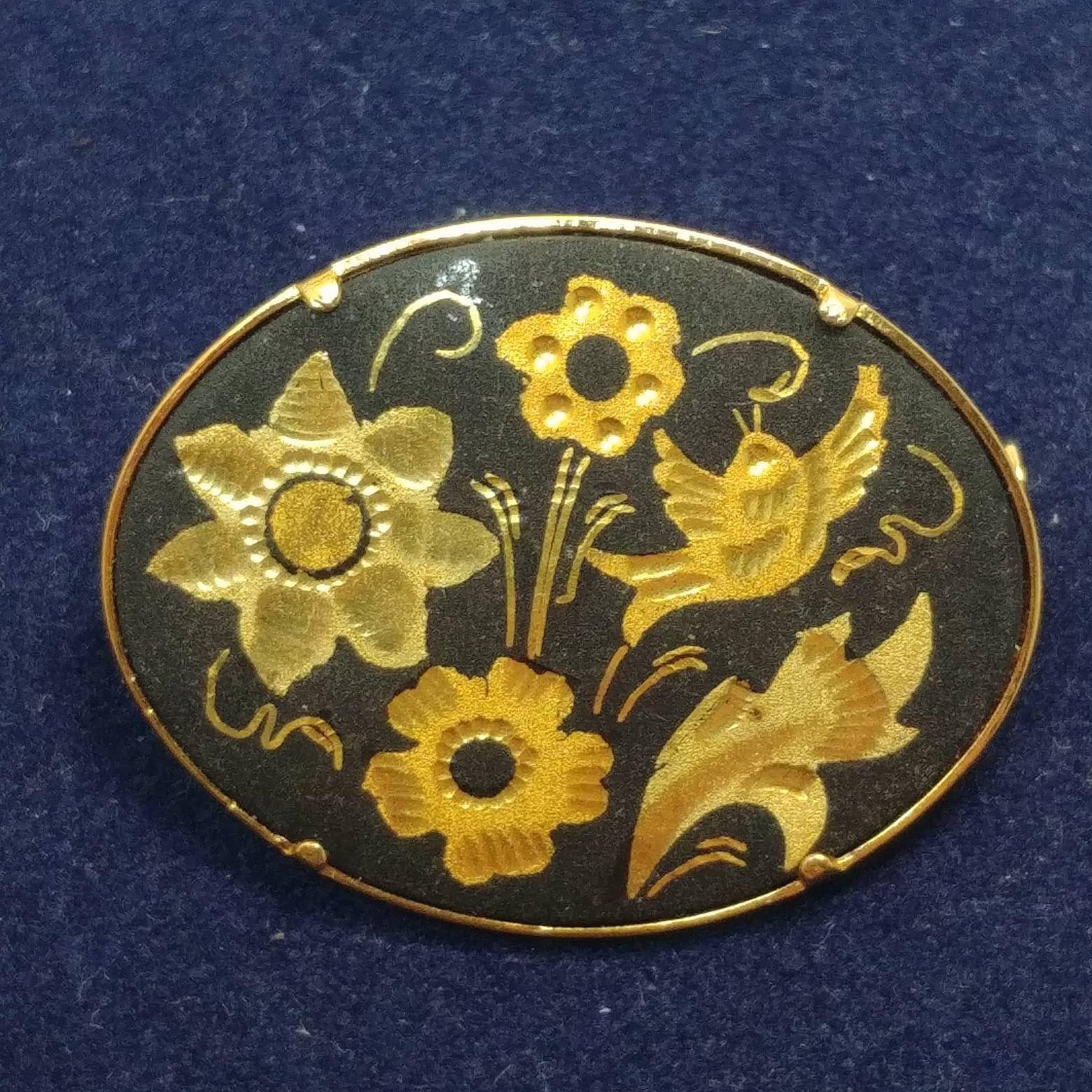 Vintage Brosche Toledo Damaszene 50'er Jahre von VintageBijouStore