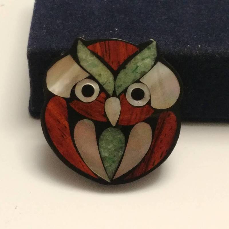 Vintage Eulen Brosche Vogel Perlmutt Vintage Eulen Brosche Vogel Perlmutt von VintageBijouStore
