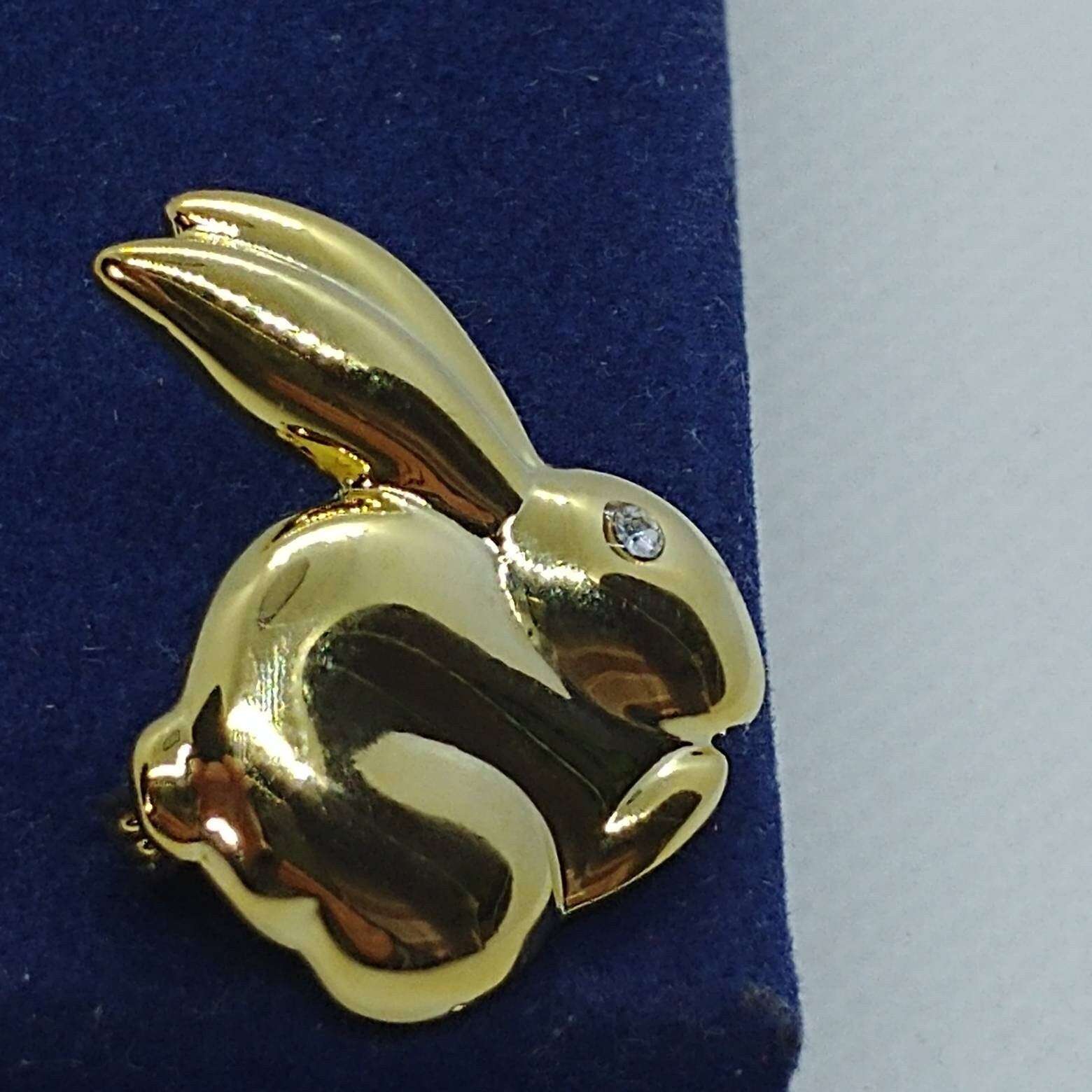 Vintage Hase Brosche, Anstecknadel Gold Ton, Geschenk Für Ostern von VintageBijouStore